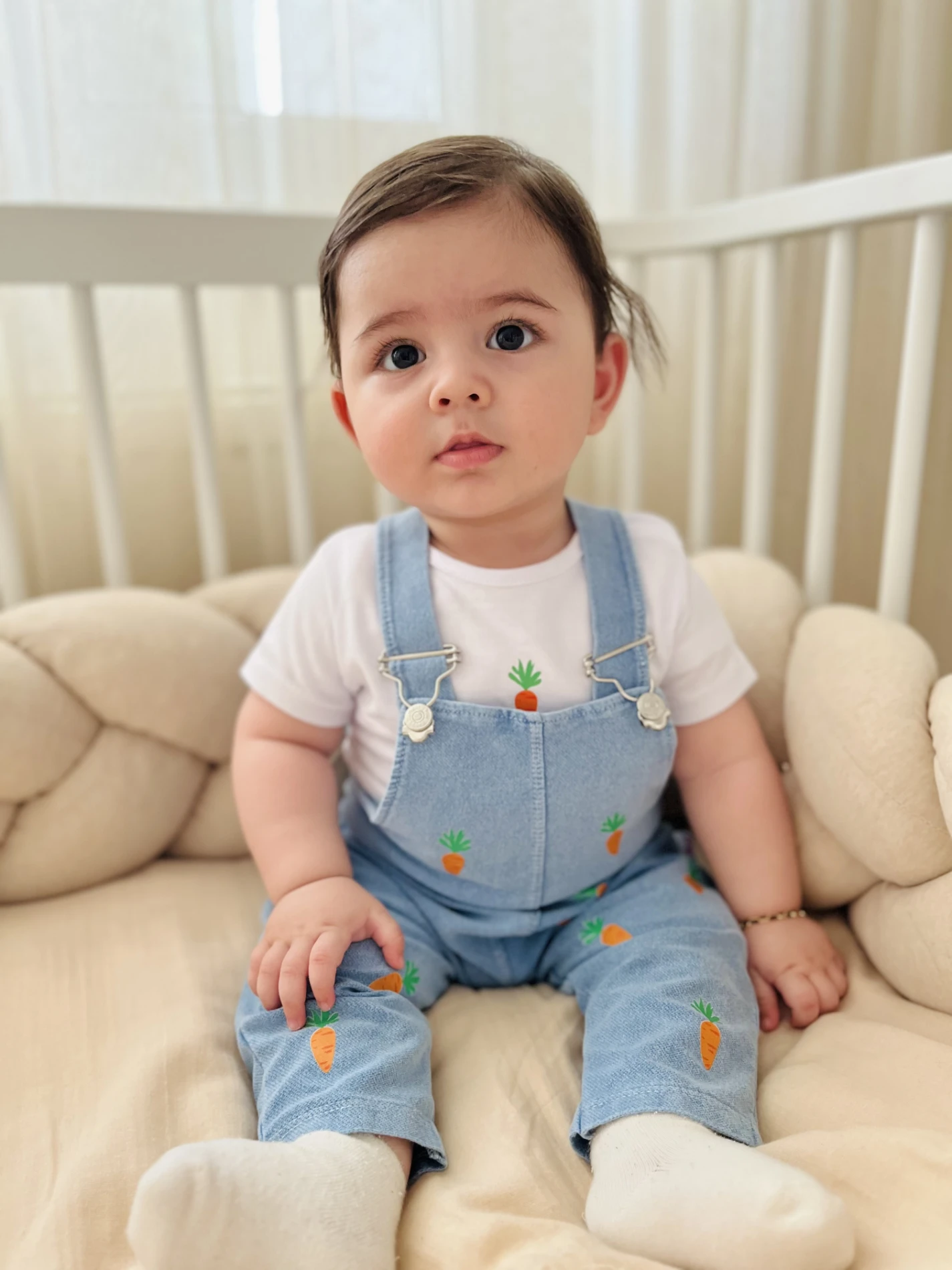Havuç  Nakışlı Örme Yumuşacık Likralı Esnek Kumaşlı Salopetli 2’li Premium Kalite Set