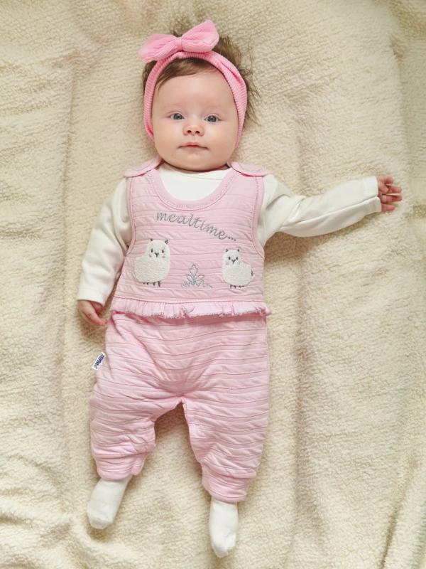 Sevimli Kuzucuk Desenli Çorap Hediyeli Zıbınlı Bodyli 3’lü Set