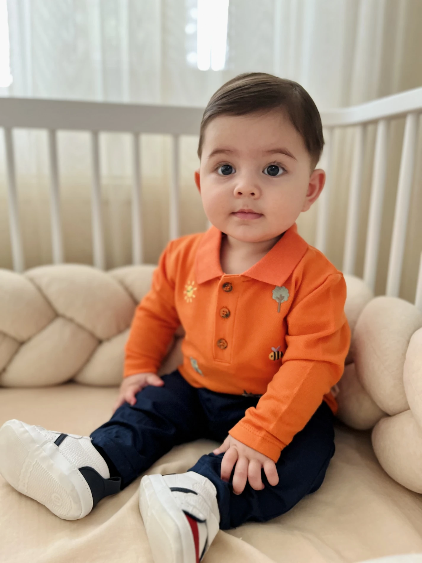 Sevimli Figürler Baskılı Polo Yaka Keten Pantalonlu 2’li Cool Takım