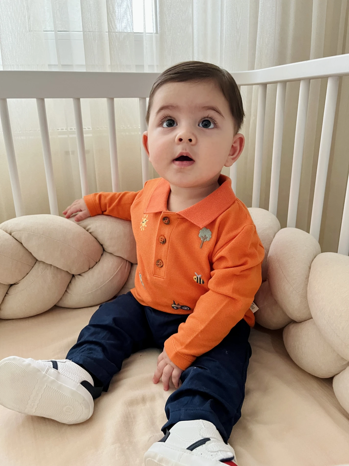 Sevimli Figürler Baskılı Polo Yaka Keten Pantalonlu 2’li Cool Takım