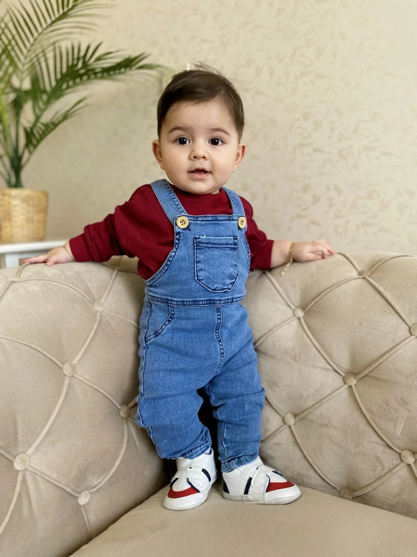 Likralı Yumuşacık Denim Esnek Kot Salopetli Sweatli 2’li Cool Unisex Takım