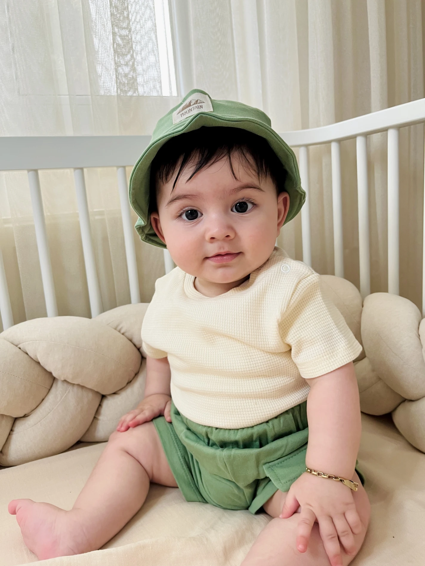 Safari Bucket Şapkalı Cep Detaylı Şortlu Waffle Kumaş Tişörtlü 3’lü Set