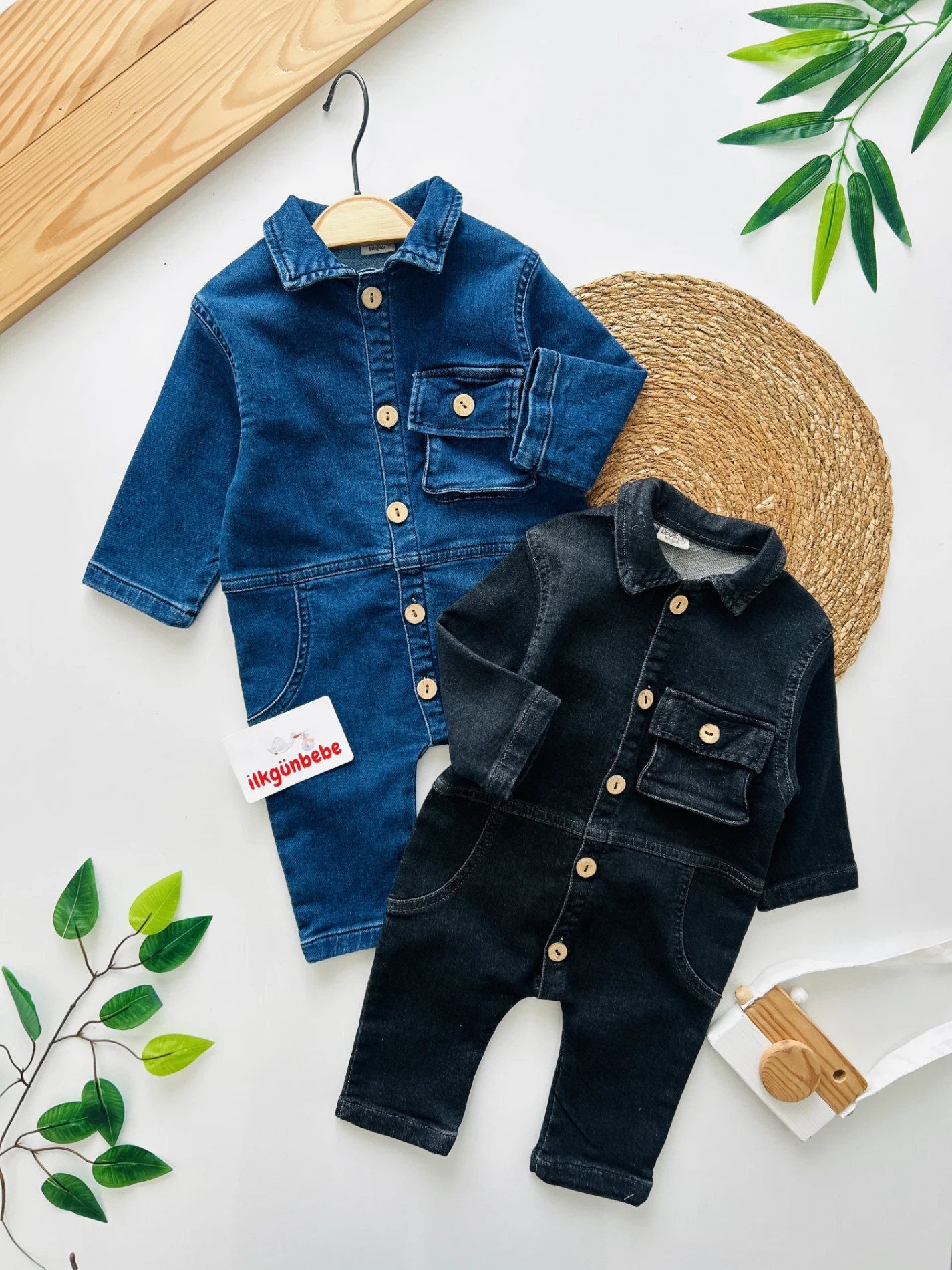 Likralı Yumuşacık Lacos Yaka %100 Pamuk Premium Kalite Likralı Esnek Unisex Kot Tulum
