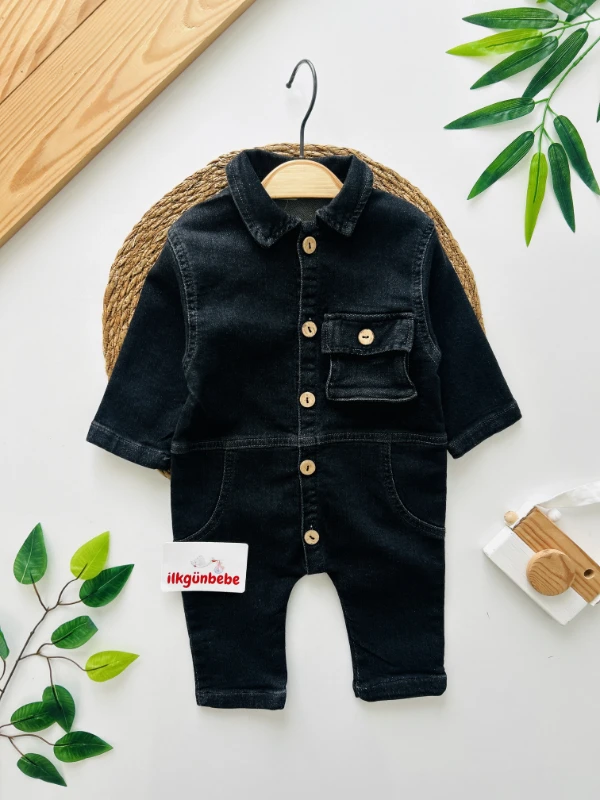 Likralı Yumuşacık Lacos Yaka %100 Pamuk Premium Kalite Likralı Esnek Unisex Kot Tulum