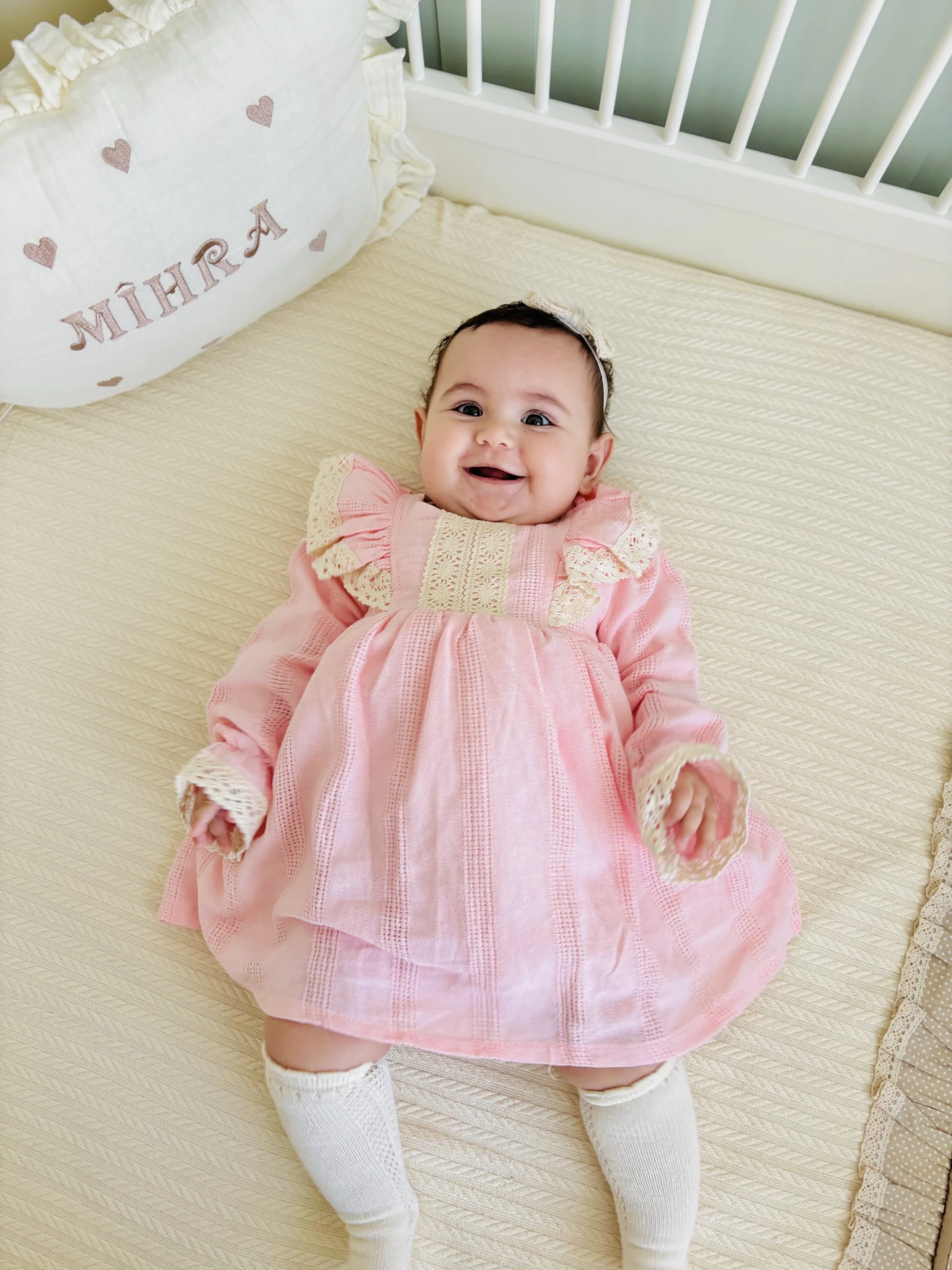Mila Dantel Zarif Detaylı Vintage Keten %100 Pamuk Tüllü Astarlı Elbise
