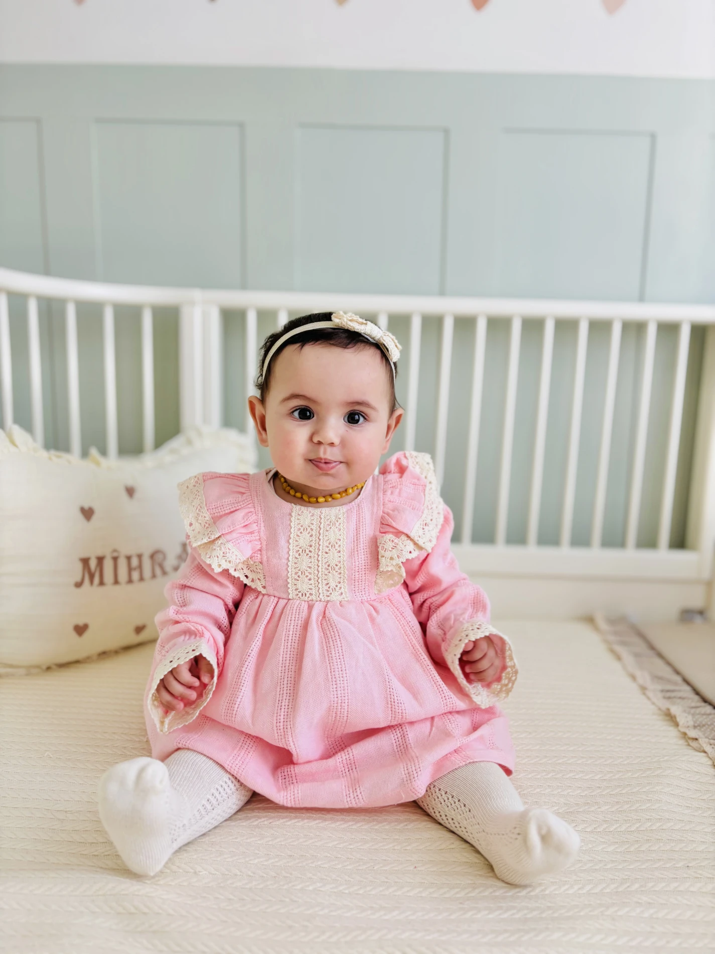 Mila Dantel Zarif Detaylı Vintage Keten %100 Pamuk Tüllü Astarlı Elbise