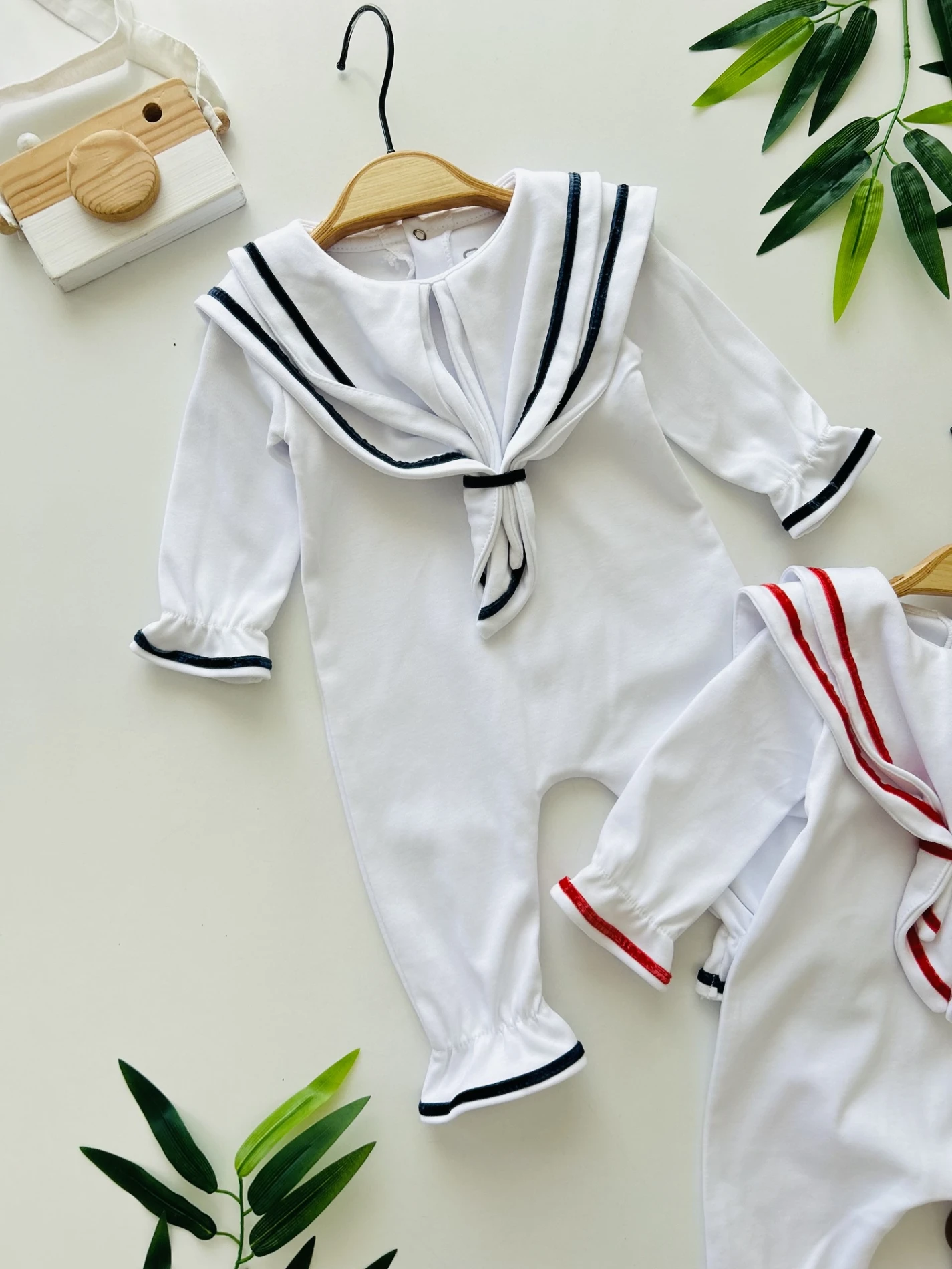 Denizci Pamuklu Yaka Detaylı Erkek Bebek Premium Tulum   