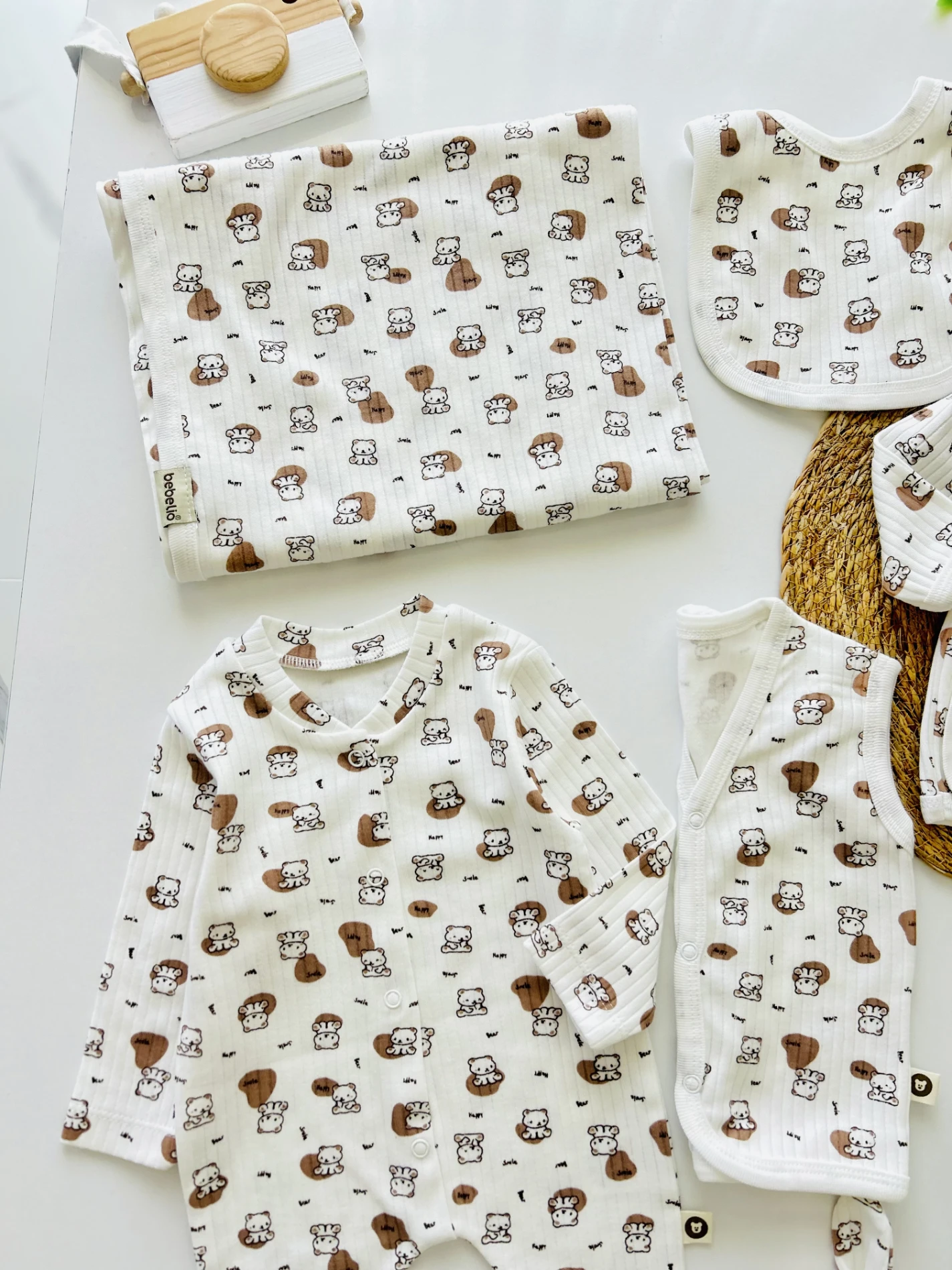 Minik Teddy  Desenli 10 Parça Yenidoğan %100 Pamuk Yumuşacık Set