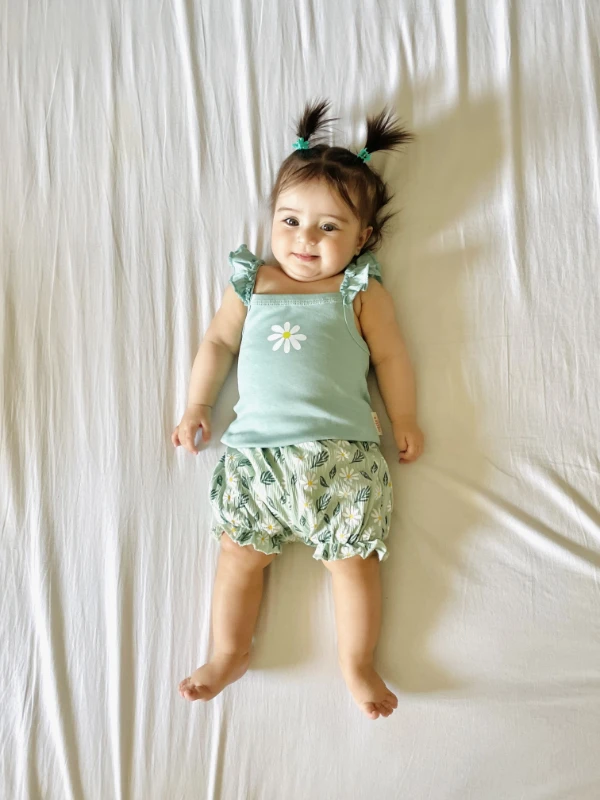 Papatya Desenli Şortlu 2’li Yazlık Takım