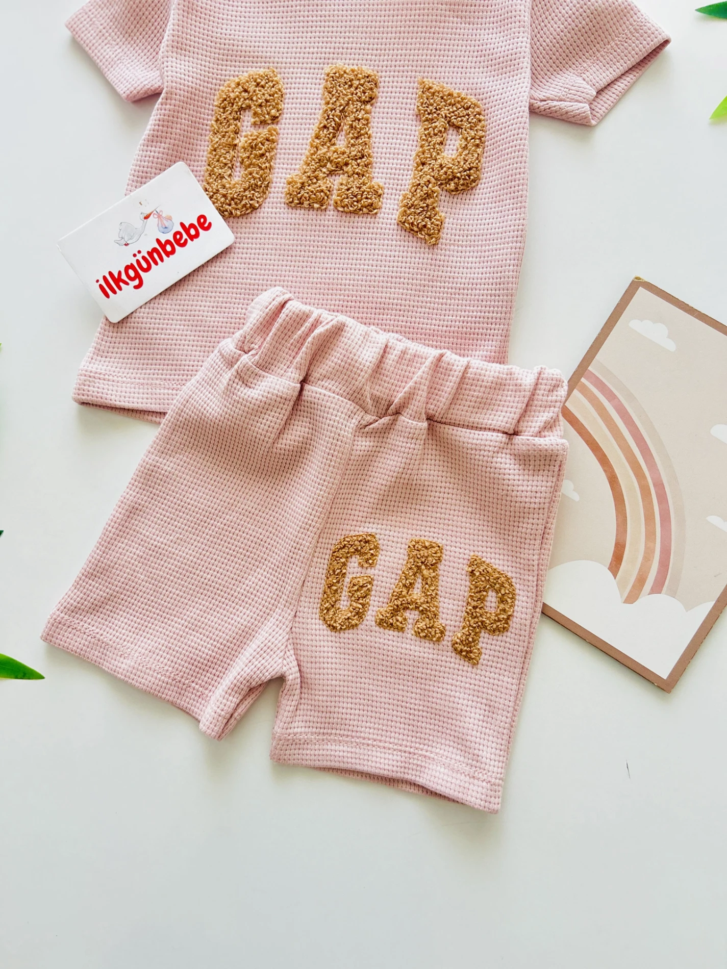 Gap Baskılı Waffle Kumaş 2’li Takım 