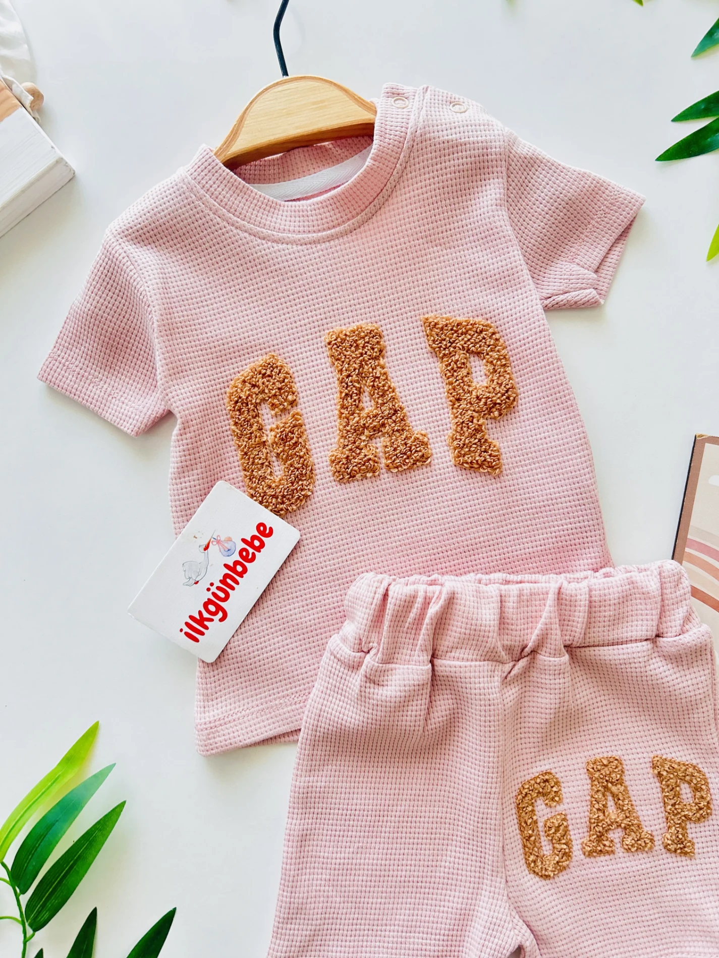 Gap Baskılı Waffle Kumaş 2’li Takım 