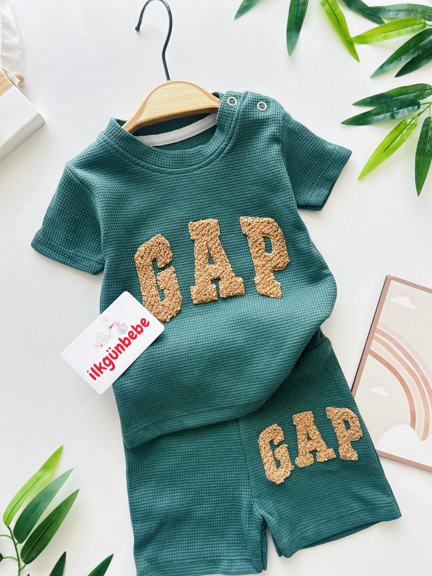 Gap Baskılı Waffle Kumaş 2’li Takım 