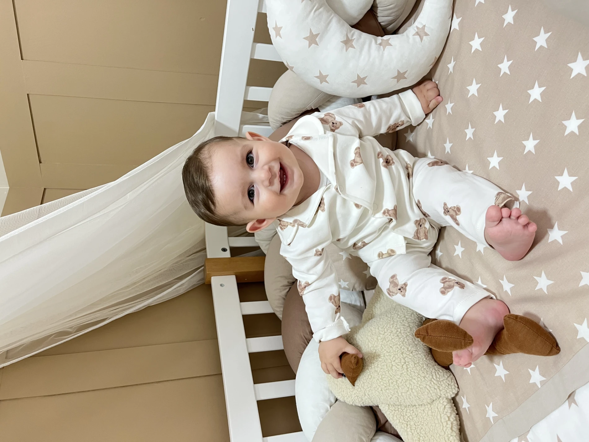 Teddy Ayıcık Pinterest Bebe Yakalı %100 Pamuk 2’li Takım