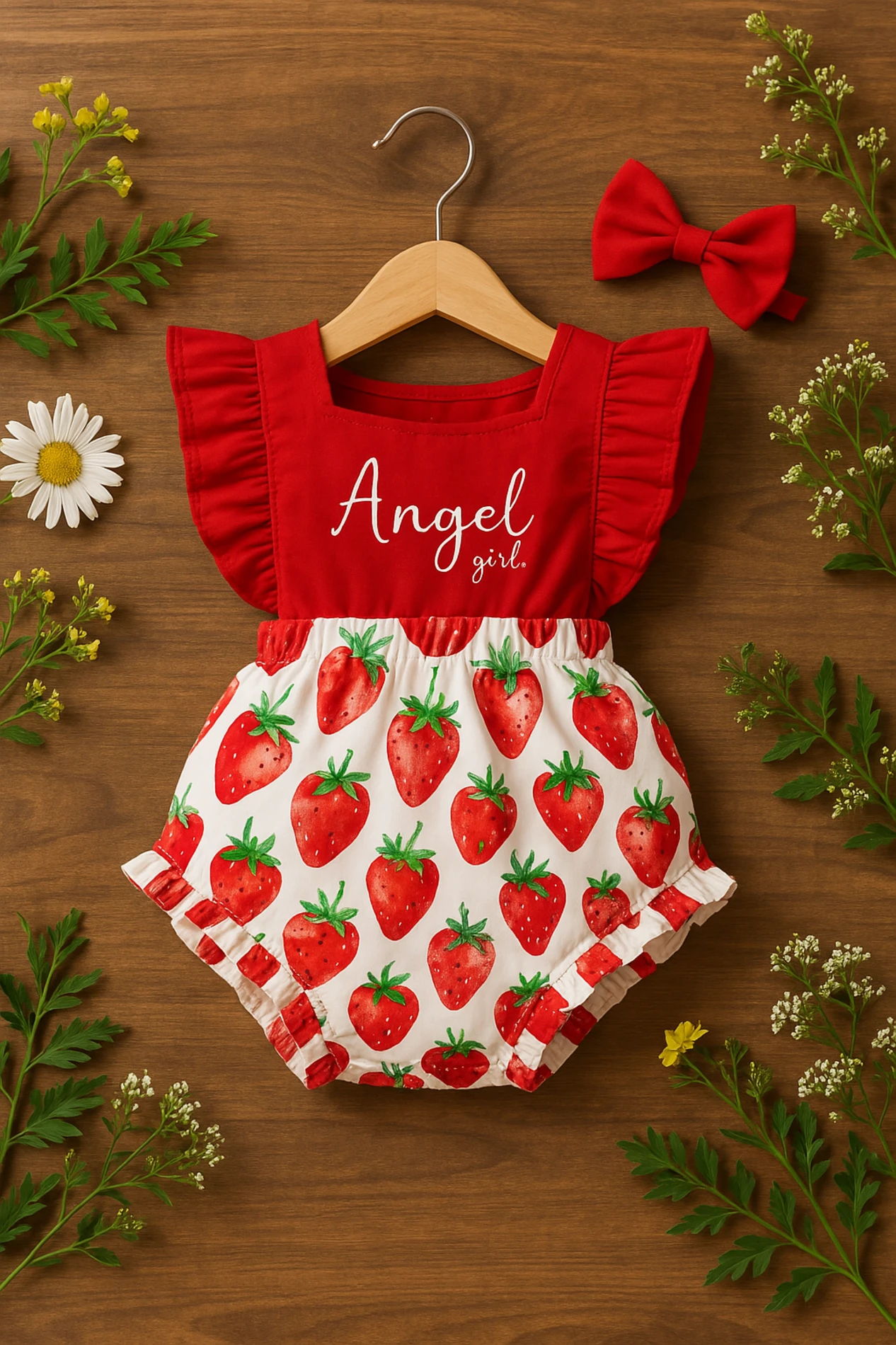 Angel Girls Bandanalı Limon Temalı Yazlık Romper