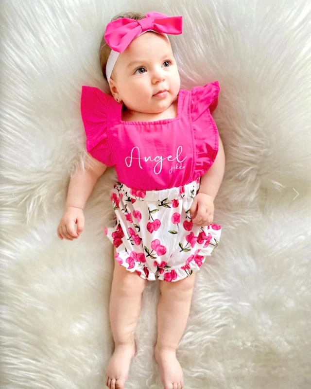 Angel Girls Bandanalı Limon Temalı Yazlık Romper