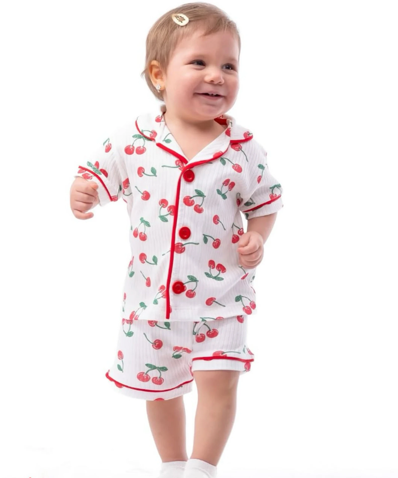 Bebe Yakalı %100 Pamuk Yazlık Pijama Takımı