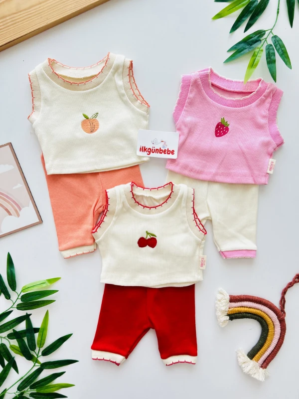 Meyve Baskılı Şortlu 2’li Takım