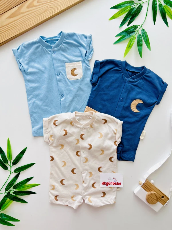 Hilal Ay Desenli Yazlık 3’lü Tulum Set