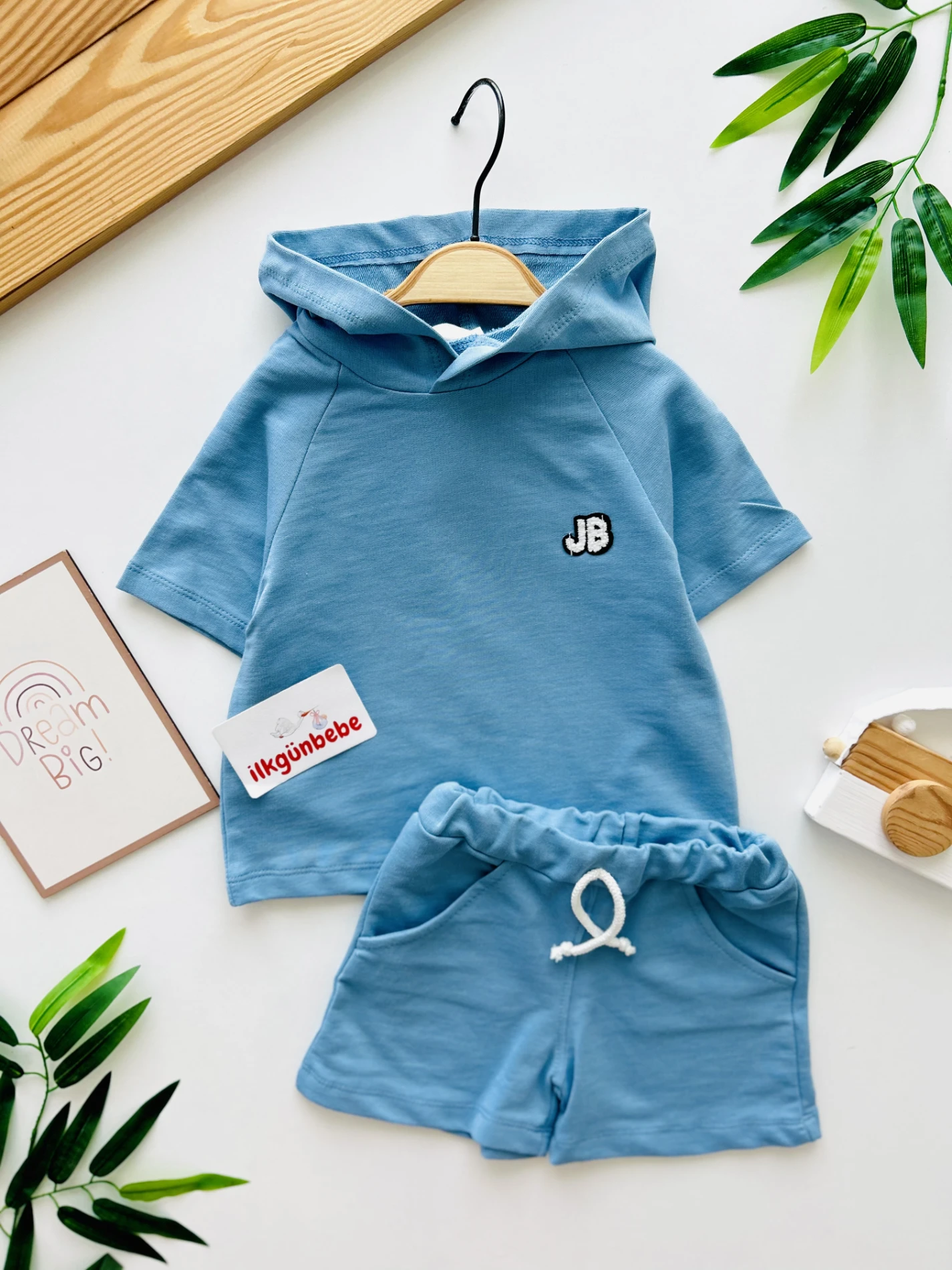 Kapüşonlu Soft Basic Şortlu 2’li Takım