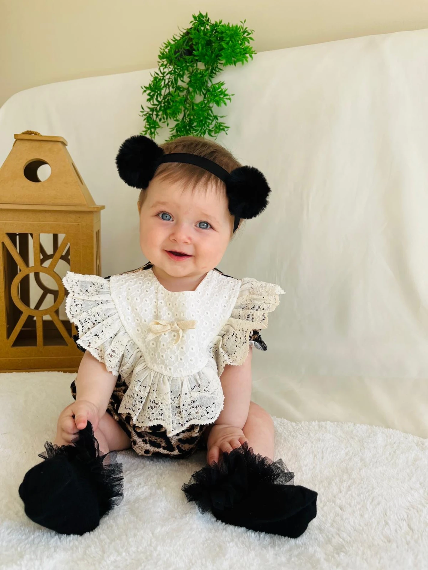Leopar Desenli %100 Pamuk Romper