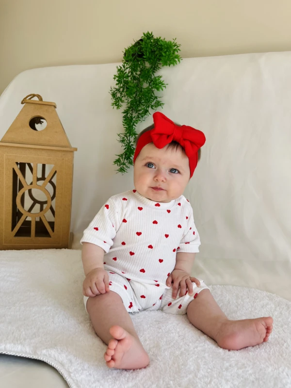 Minik Kalp Desenli %100 Pamuk Tulum