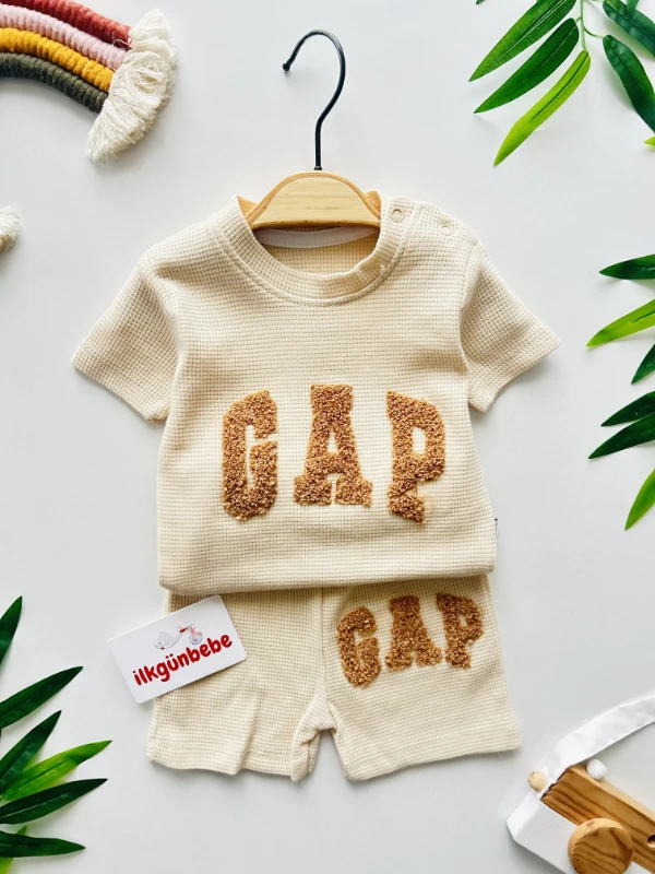 Gap Baskılı Waffle Kumaş 2’li Takım 