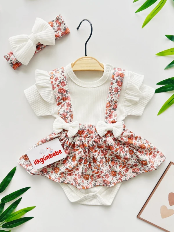 Çiçek Bahar Temalı %100 Pamuk Bandanalı 3’lü Set