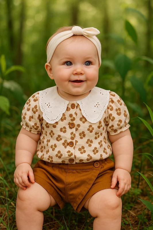 Leopar Desenli Müslin Kumaş Gömlekli Şort Etekli 2’li Takım