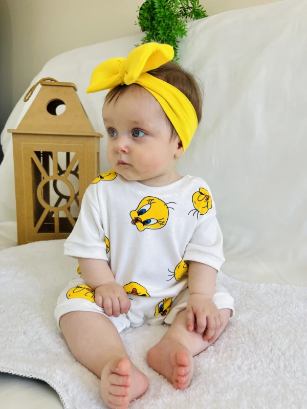 Tweety Desenli Yazlık Tulum