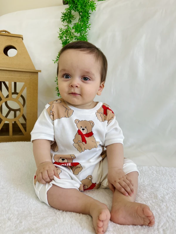 Teddy Bear  Desenli Yazlık Tulum