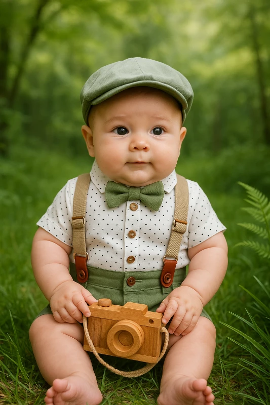 Kasketli Gömlekli 5 Parça Şık Takım