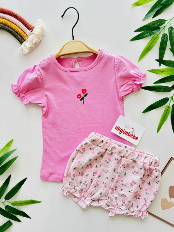 Minik Çiçek Desenli 2’li Takım