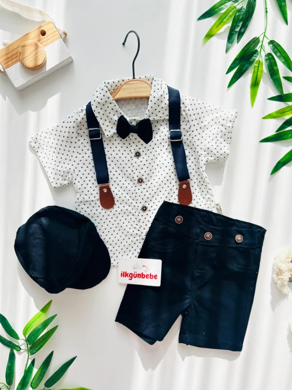 Kasketli Gömlekli 5 Parça Şık Takım