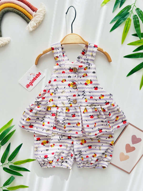 Çiçek Desenli Yazlık Tulum