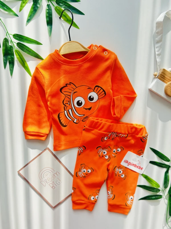 Sevimli  Balık Baskılı 2’li %100 Pamuk Mevsimlik Takım