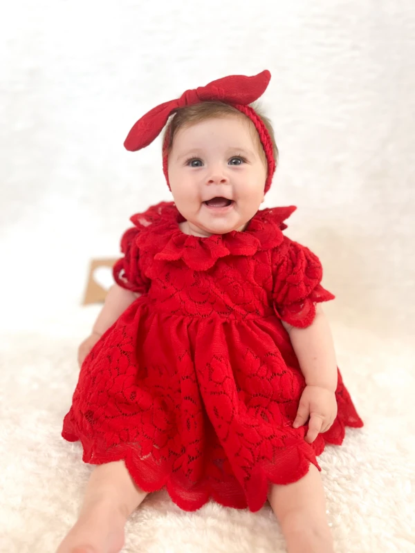 Clara Özel Gün Dantel Detaylı Tüllü Romper Bandana Set