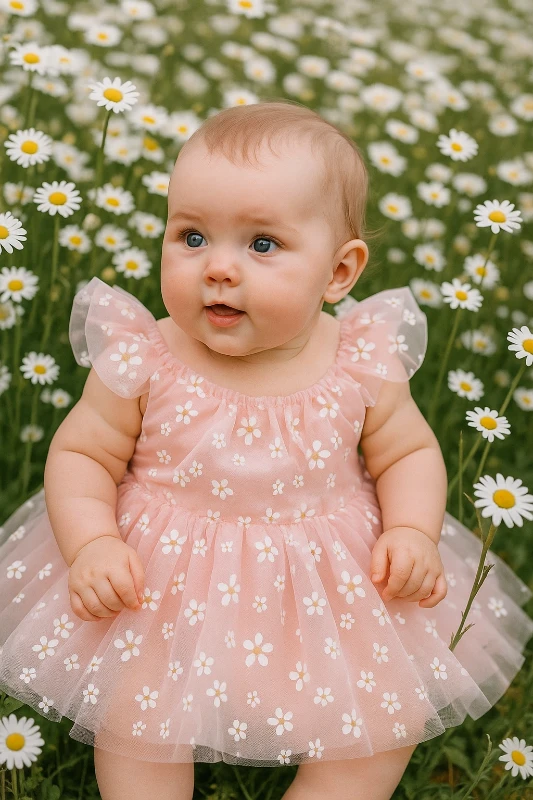 Minik Papatyalı Bodysuit Özel Gün Elbise