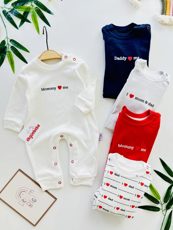 Mommy Love Daddy 5 Parça %100 Pamuk Tulum Seti