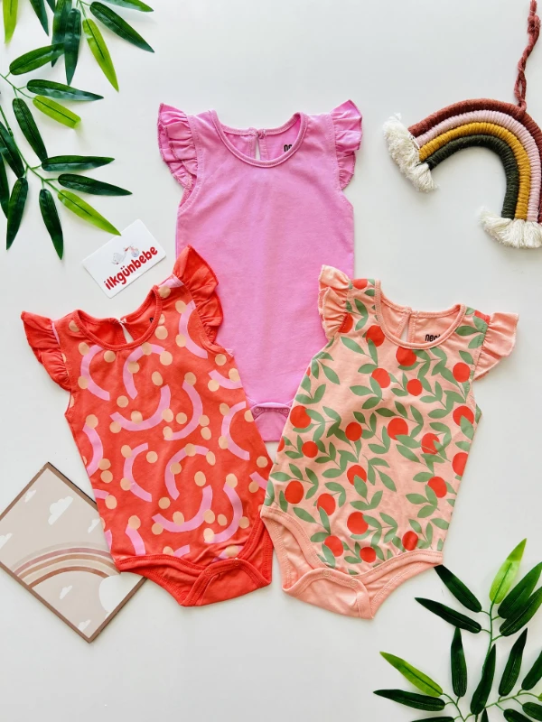 Cıvıl Cıvıl Yazlık 3’lü Zıbın Tulum Set