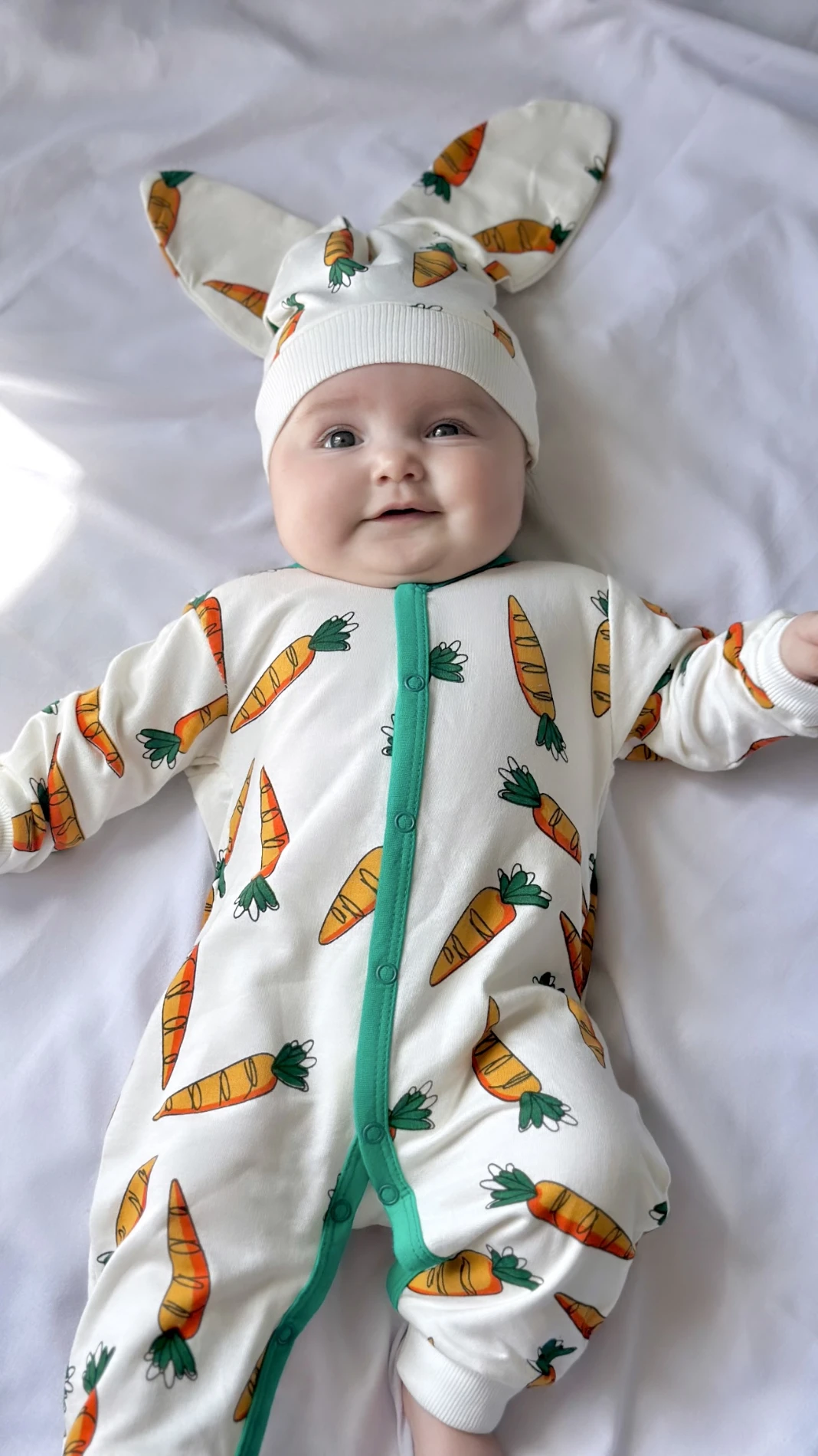 Havuç Baskılı Unisex Mevsimlik Tulum 
