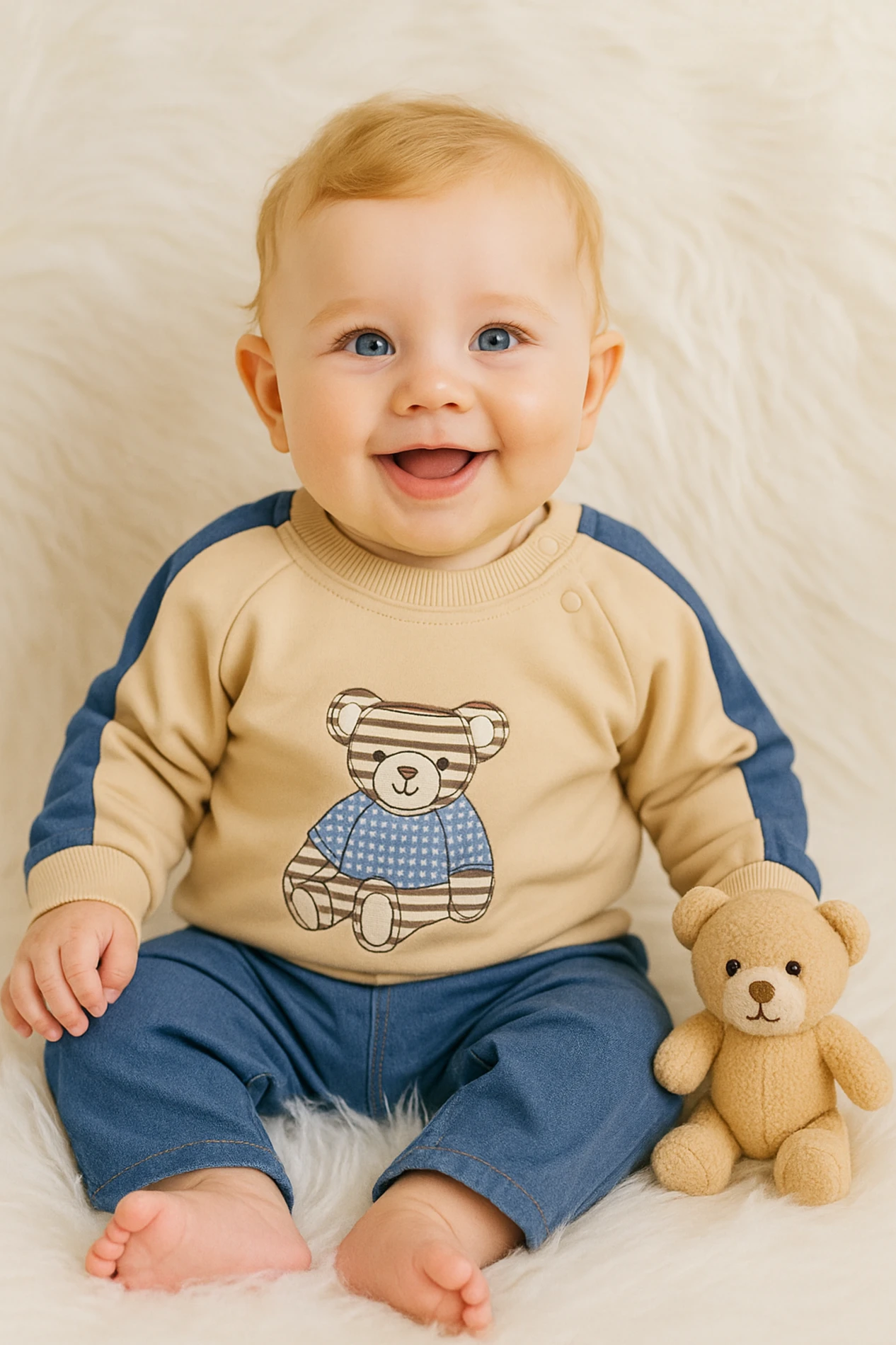Teddy Bear Kot Pantalonlu Sweatli 2’li Mevsimlik Takım