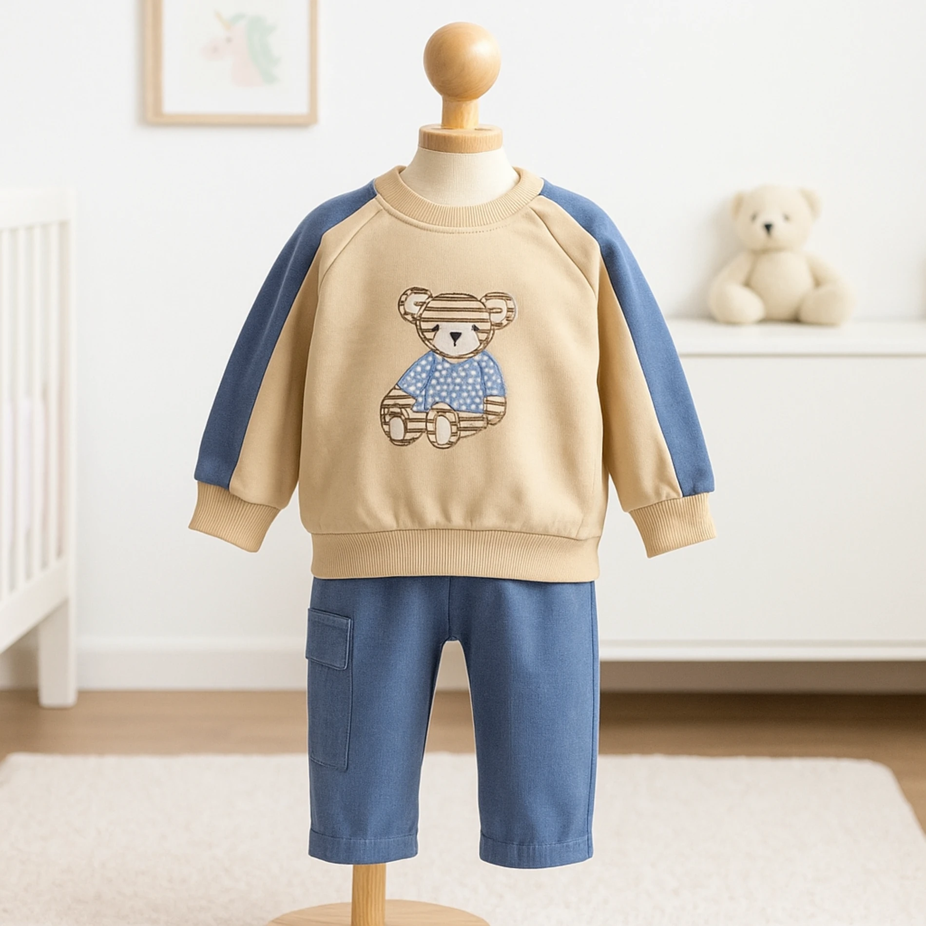 Teddy Bear Kot Pantalonlu Sweatli 2’li Mevsimlik Takım