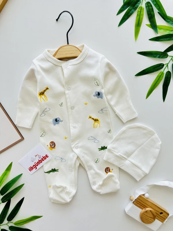 Minimal Soft %100 Pamuk Şapkalı Tulum