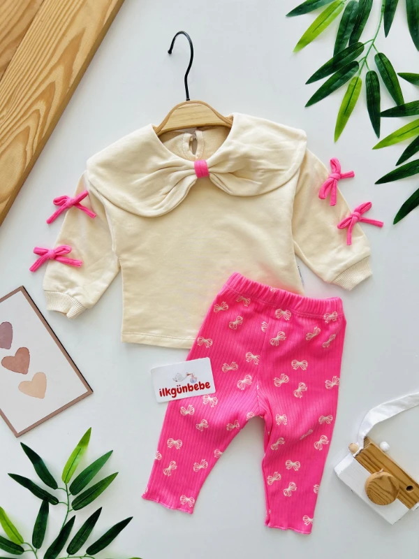 Fiyonklu %100 Pamuk 2’li Mevsimlik Takım