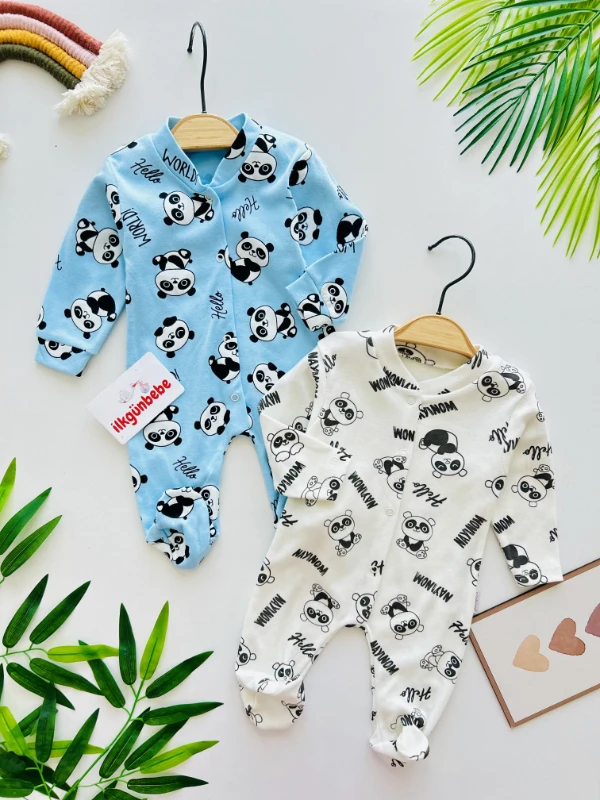 Panda Desenli %100 Pamuk Tulum