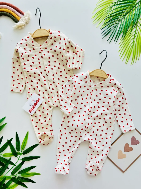 Minik Kalp   Desenli %100 Pamuk Tulum