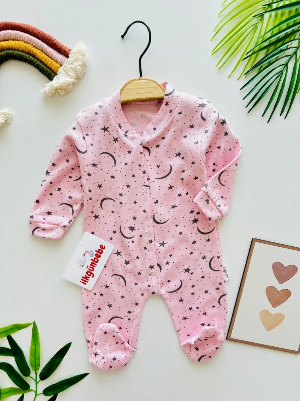 Ay Yıldız Desenli %100 Pamuk Tulum