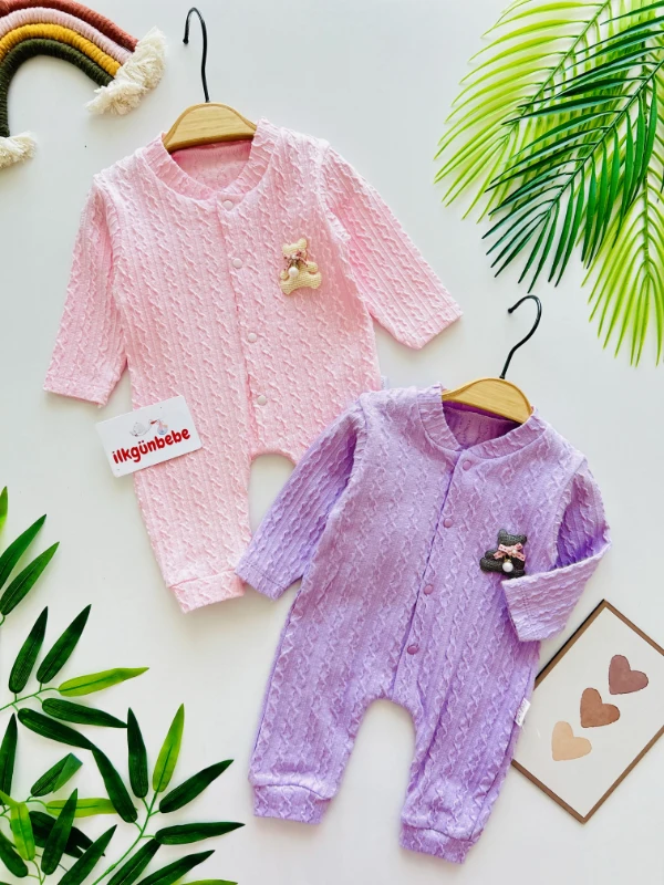   Ayıcık Detaylı  %100 Pamuk Tulum