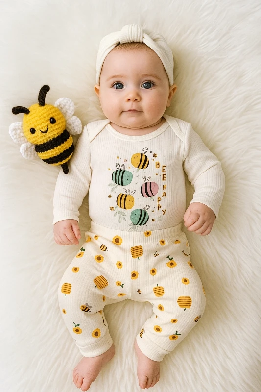 Bee Happy Smile %100 Pamuk 2’li Takım