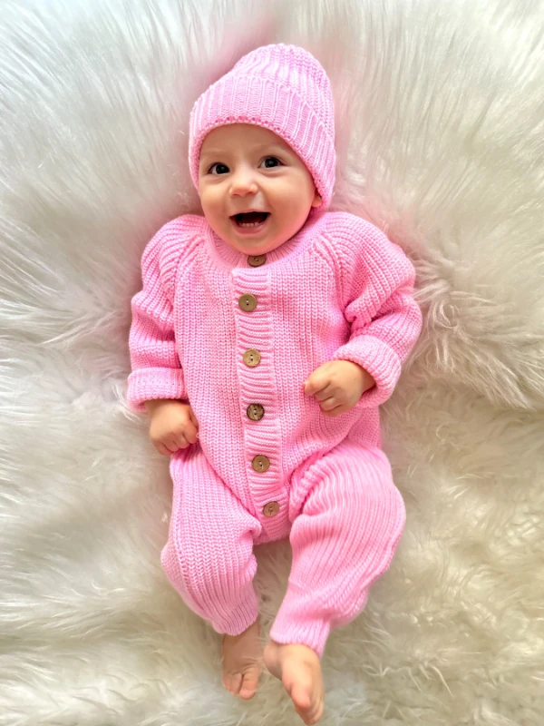 Triko Şapkalı Örme Unisex Tulum